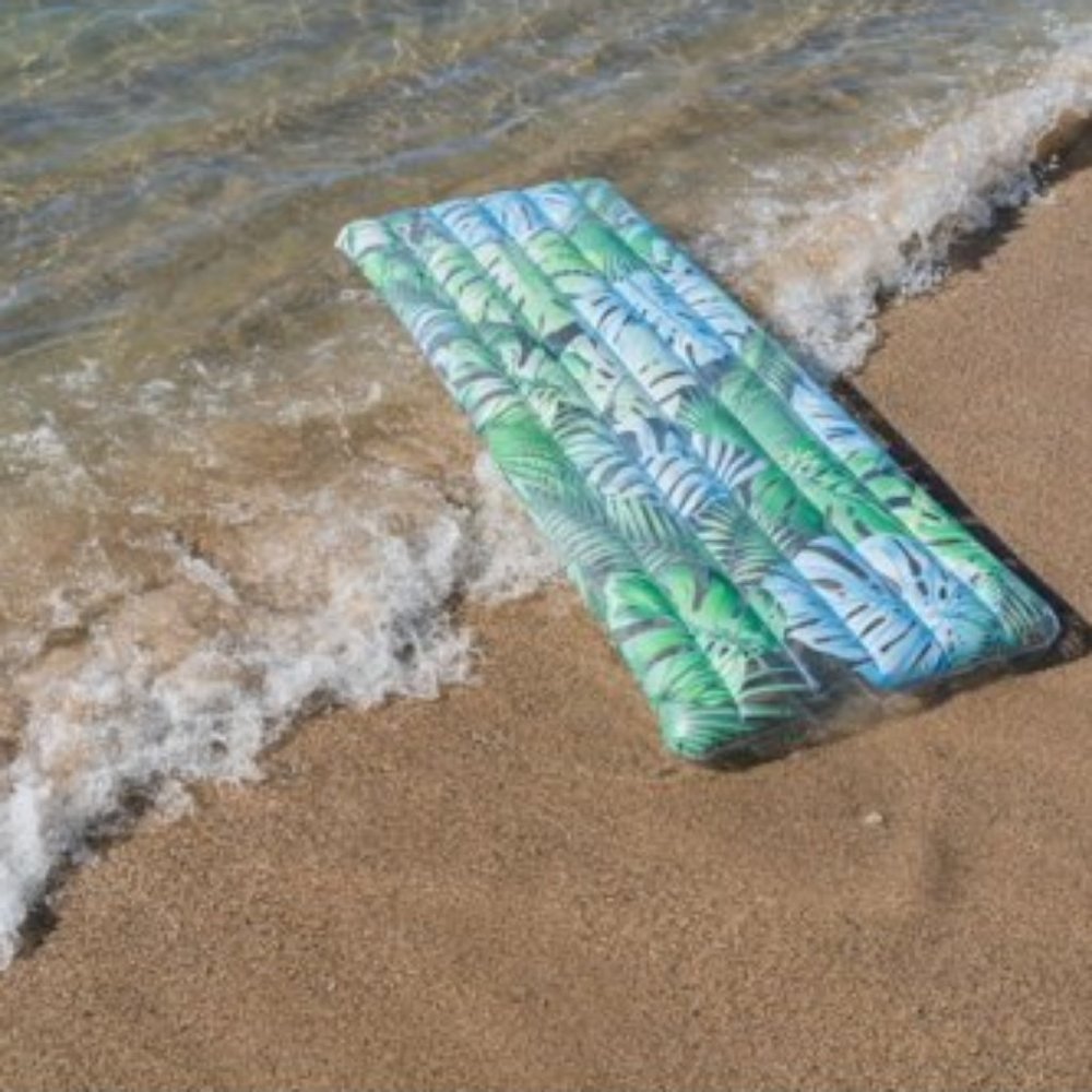 PoolCandy Inflatable Tropical Palms Print Deluxe Pool Raft Pool Float NEW!